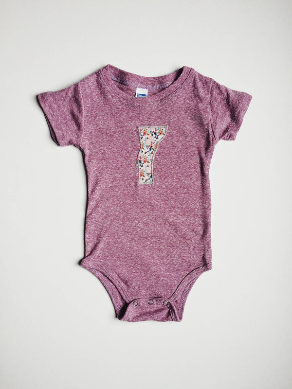 Vermont Baby Bodysuit - Purple Floral 6-12mo