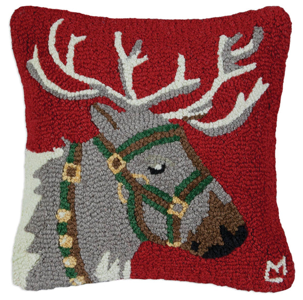 Reindeer 18"x18" Wool Pillow