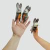 The Winding Road - Felt Finger Puppets - Grey Bunny Set of 6