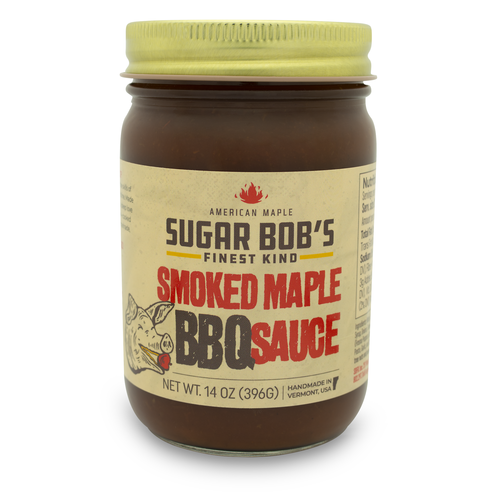 Sugar Bob's Finest Kind - Smoked Maple Syrup BBQ Sauce NET WT. 14oz