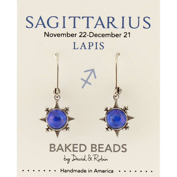 Zodiacstone Natural Stone Earring - Sagittarius/Lapis