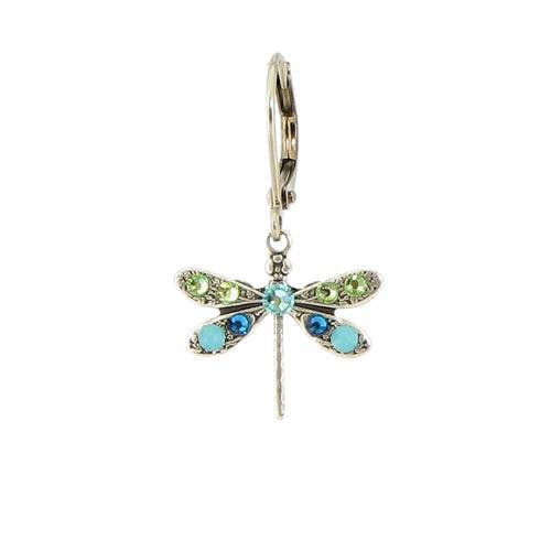 Crystal Dragonfly Earring - Blue/Green