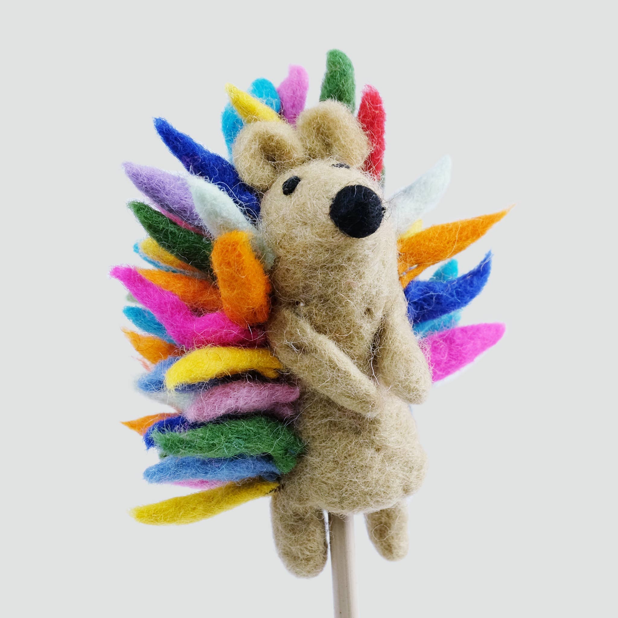 The Winding Road - Felt Finger Puppets - Rainbow Hedgehog Set 6