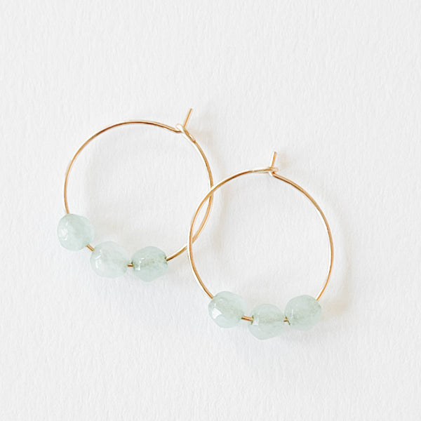 Small Gold Filled Hoops with beads