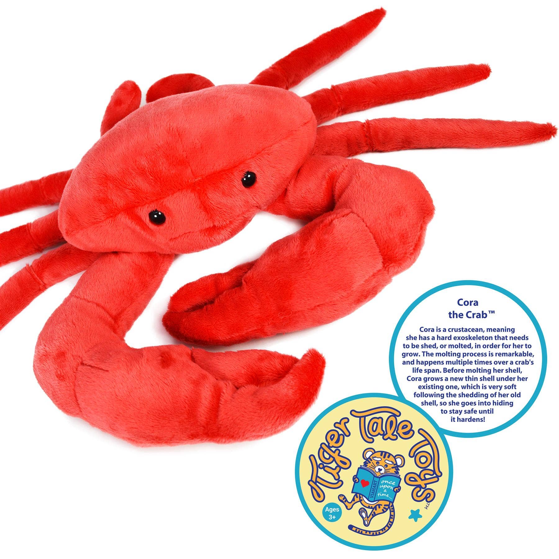 VIAHART Toy Co. - Cora The Crab | 18 Inch Stuffed Animal Plush