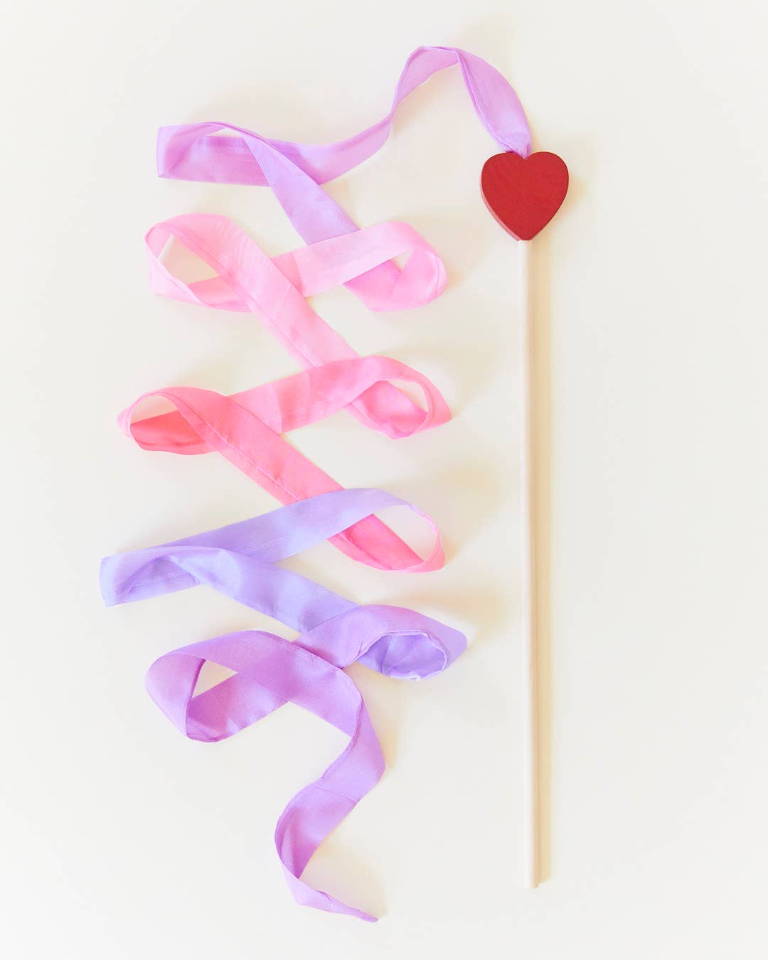 Sarah’s Silks - Pink & Purple Silk & Wood Streamer - Wand for Pretend Play