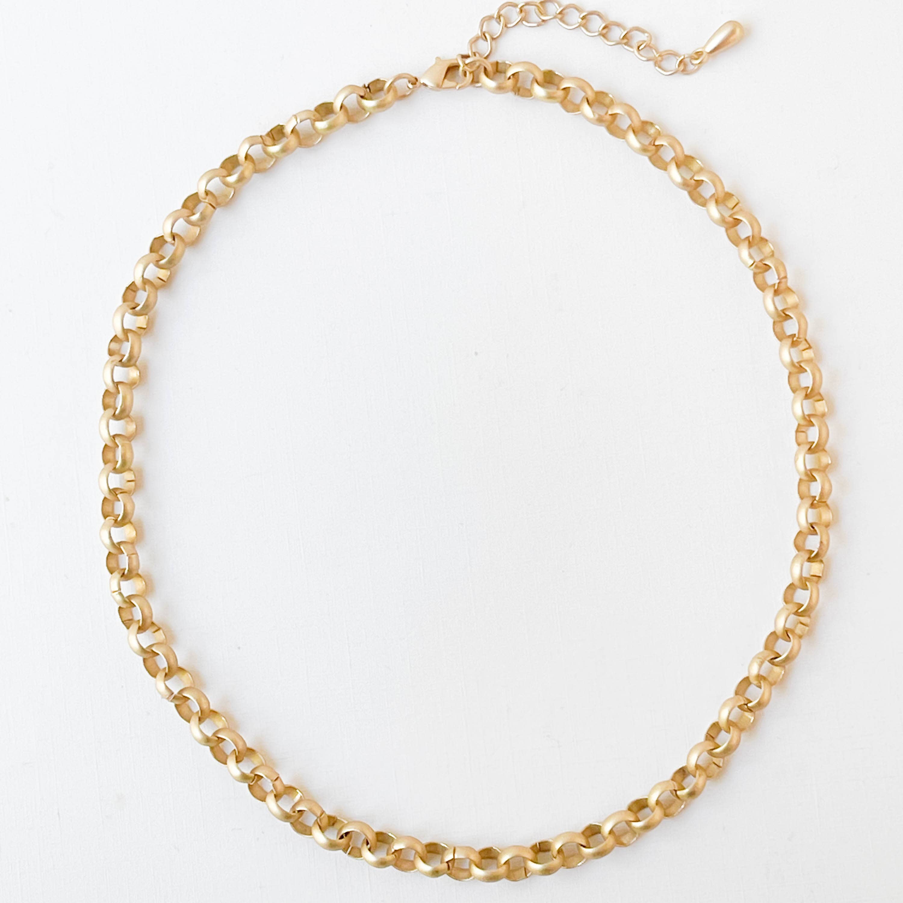 Adjustable Chunky Gold Necklace: 16