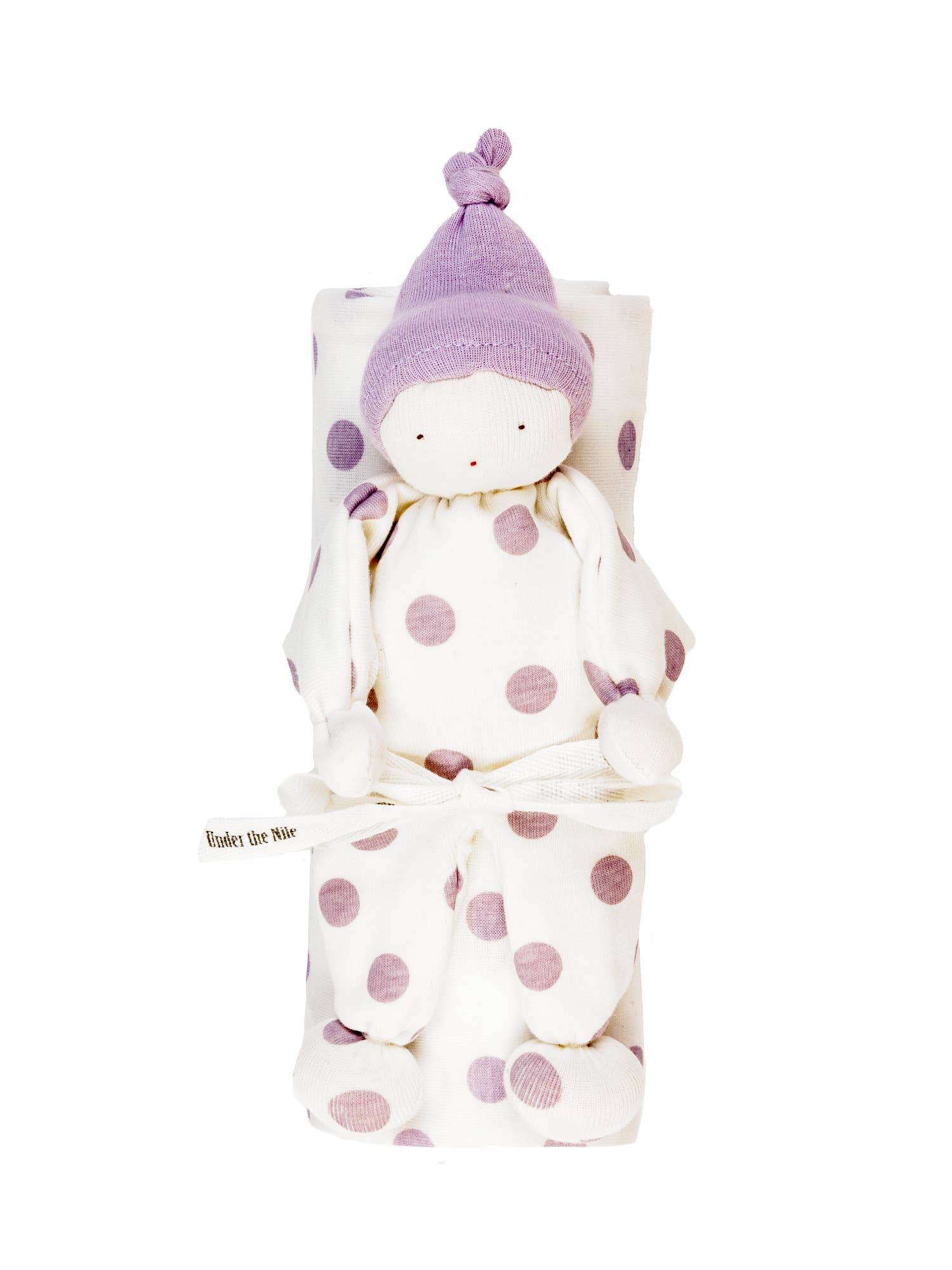 Organic Baby Buddy Swaddle Gift Set - Lavender Dot