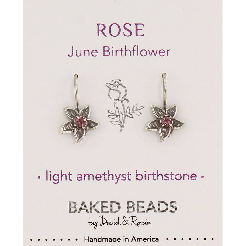 Birthflower Earring - June/Rose