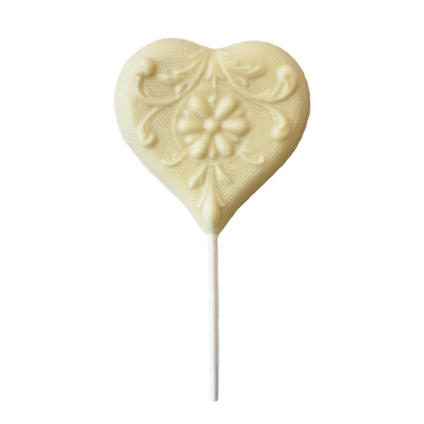 Vermont Nut Free Chocolates - Fancy Heart Pop - White Chocolate