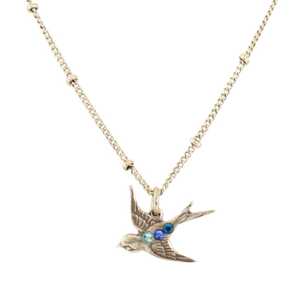 Baked Beads - Crystal Bird Necklace