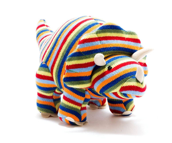 Knitted Triceratops Plush Toy -