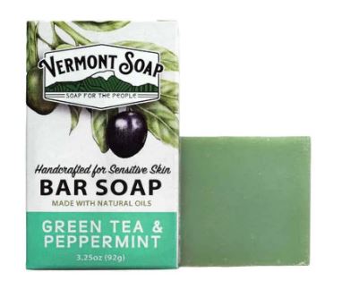 Vermont Soap Co. Green Tea and Peppermint Boxed Bar Soap