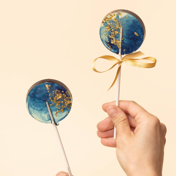 Sweet Caroline Confections - Navy Star Galaxy Lollipops, Blueberry Flavor, 10/Case