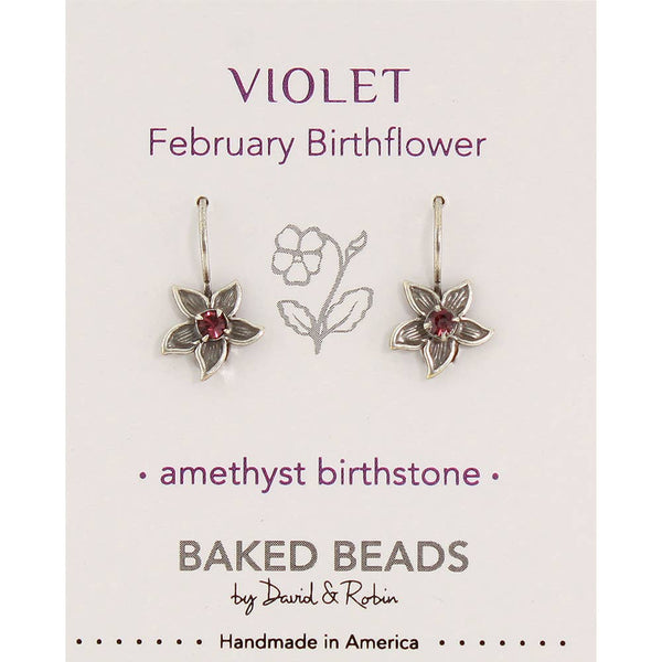 Birthflower Earring - February/Violet