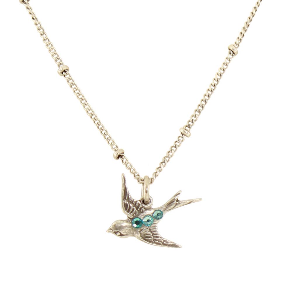 Baked Beads - Crystal Bird Necklace