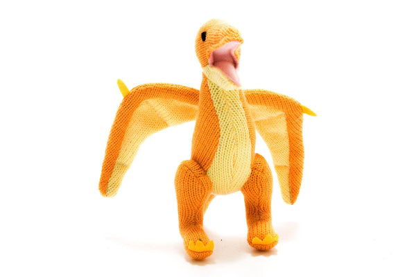 Knitted Pterodactyl Dinosaur Baby Rattle