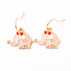 Kids Tiny Cute Charm Earrings and Clip-Ons Stocking stuffers: Pink Elephant / Ear Wire