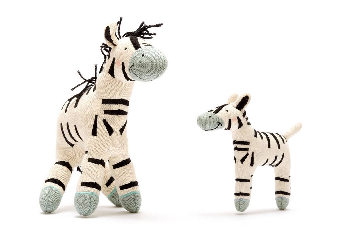 Small Organic Zebra Plush Baby Toy