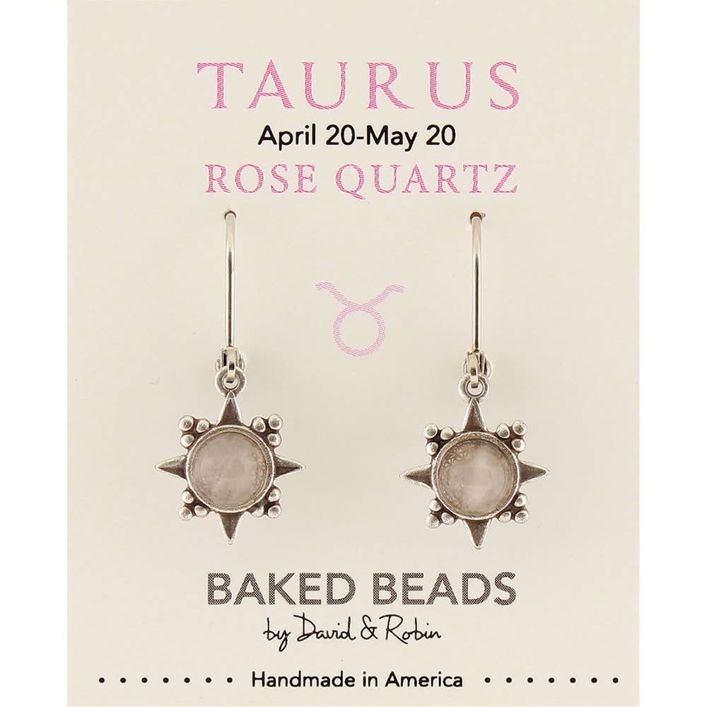 Zodiacstone Natural Stone Earring - Taurus/Rose Quartz