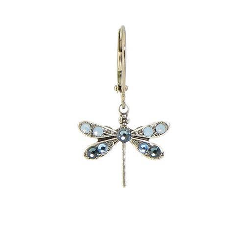 Crystal Dragonfly Earring - Slate/Blue