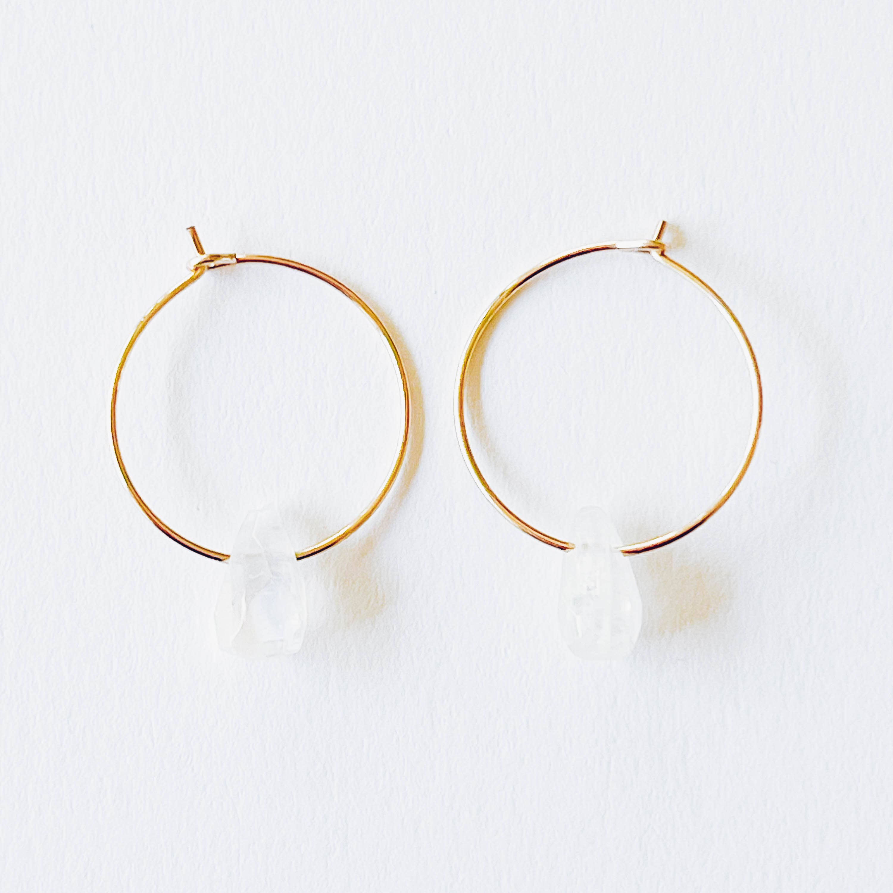 Nest Pretty Things - Gold-Filled Hoops with Moonstones