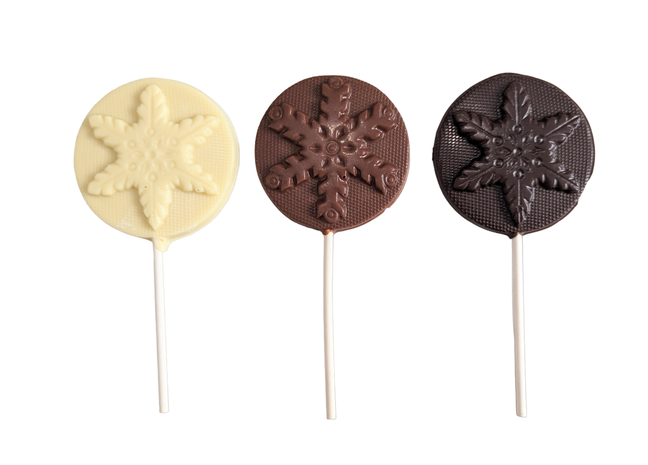 Sweet on Vermont Artisan Confections - Holiday Lollipops: Milk / Snowflake